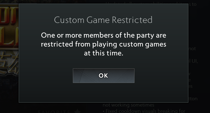 Can't play Customs : r/DotA2