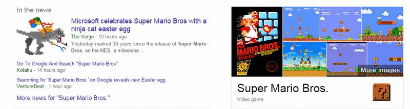 Search Super Mario Bros Easter Egg on Google 