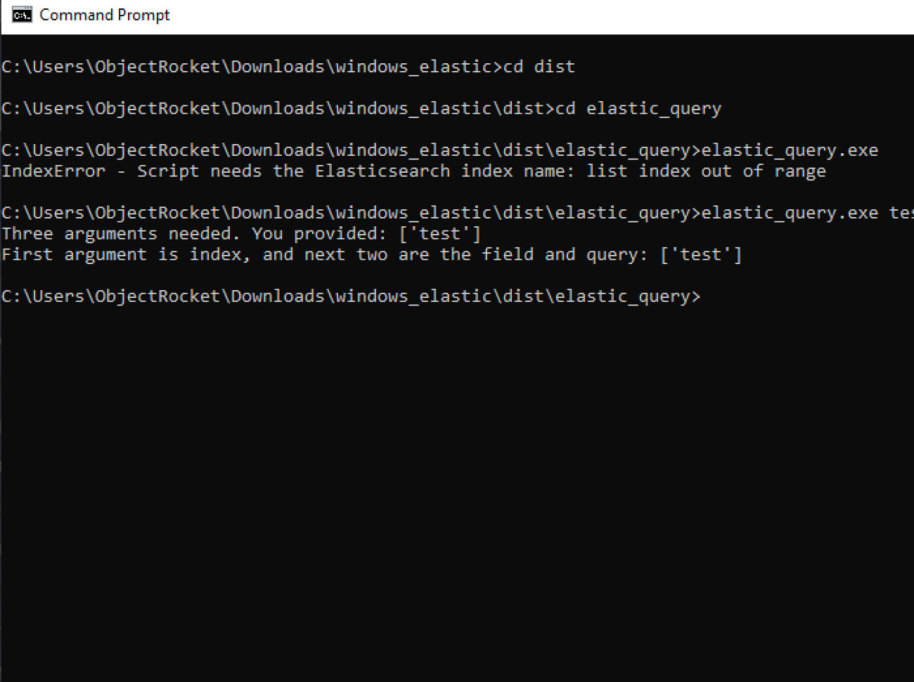 Screenshot of a Windows Command Prompt application created using PyInstaller for Python