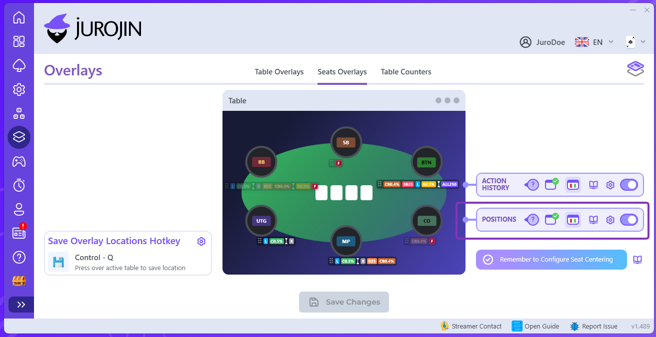 Seat Positions Overlays for Your Online Poker Tables