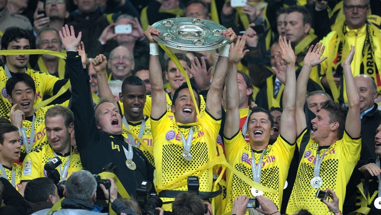 Borussia Dortmund met de titel.