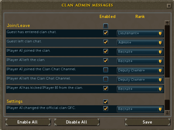 runescape dating clan chat ranks