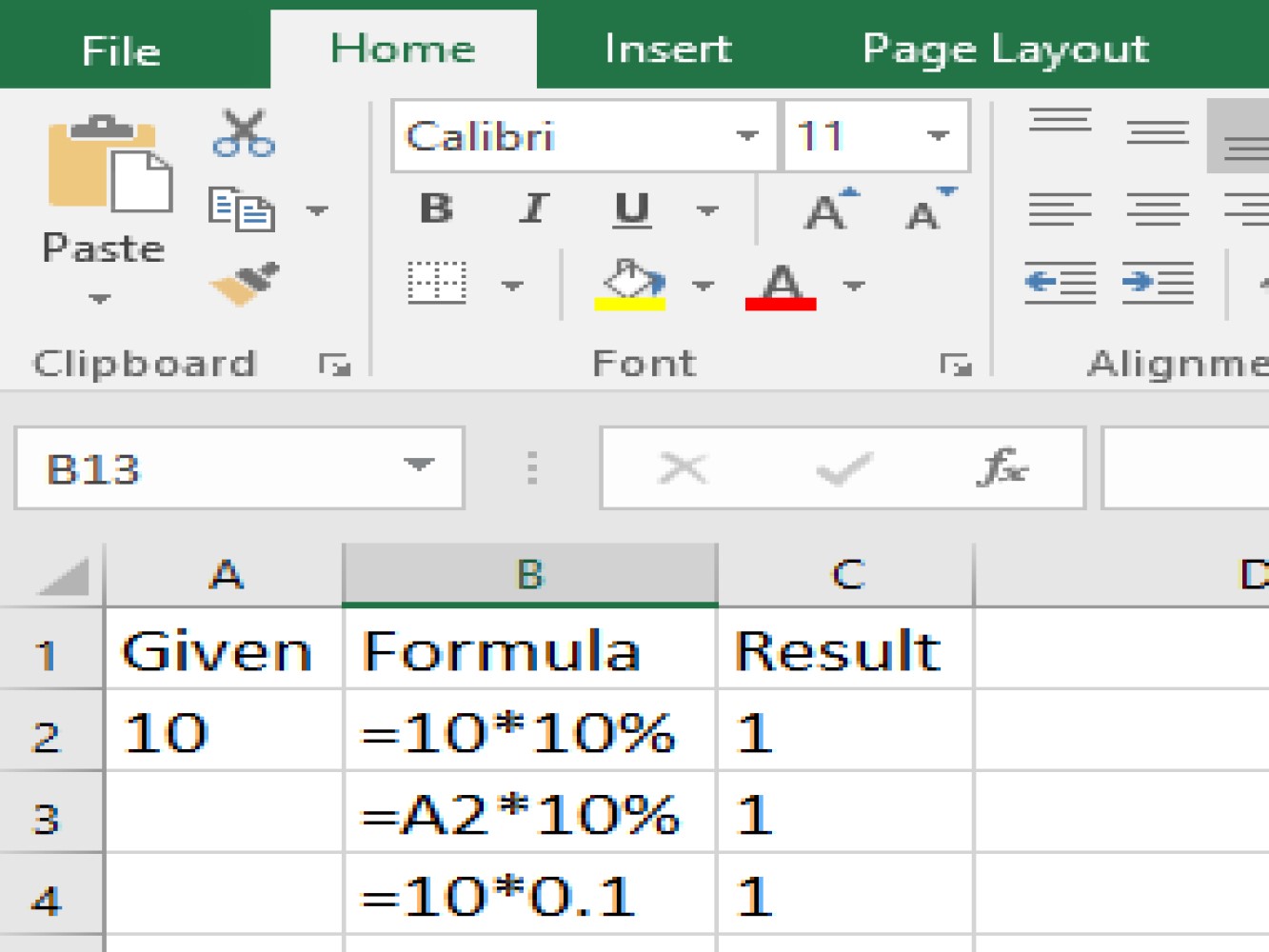 How to multiply percent in excel