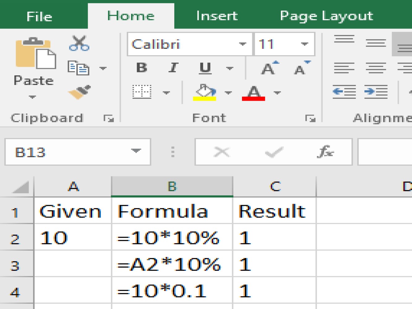 percent microsoft excel functions