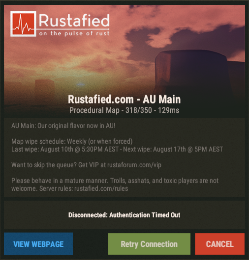 Eac authentication timed out 1 2 rust что делать