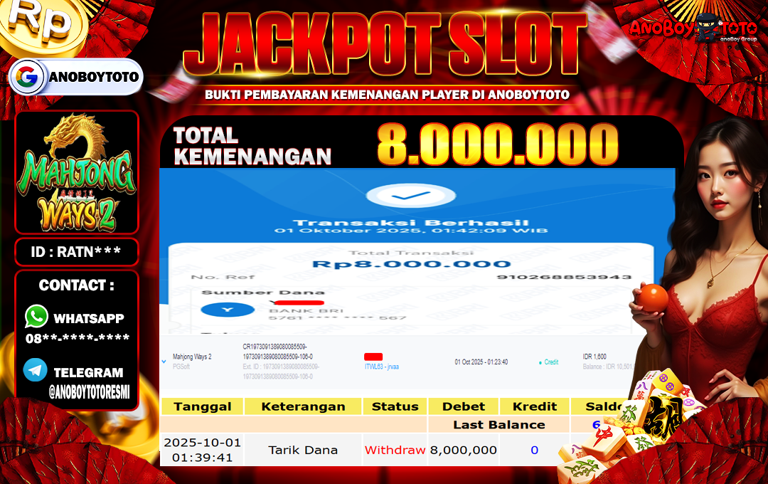 ANOBOYTOTO di Toto Macau 4D Season 1 RP.8.000.000 LUNAS