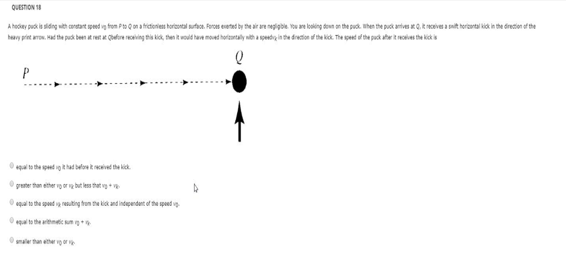 Solved QUESTION 18 A hockey puck is sliding with constant