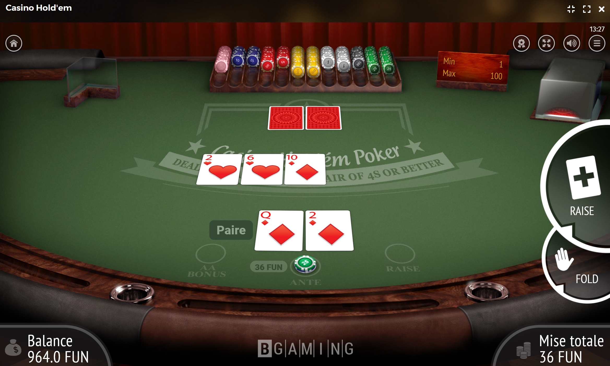 Casino Hold'em est l'un des jeux de table les plus intéressants auxquels vous pouvez jouer au Casino Extra