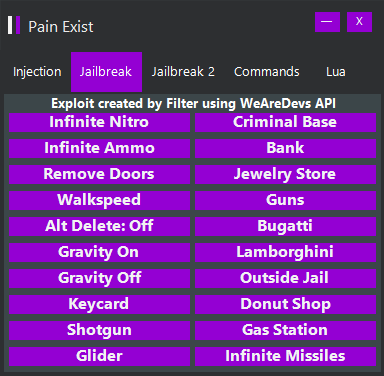 R Pain Exist V2 3 Updated Jailbreak Hack Focused - jailbreak infinite nitro how to get infinite nitro roblox hack exploit script saves youtube