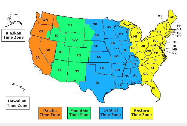 Austin Tx Time Zone Map - Map of world