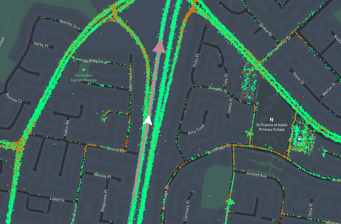 Road segment analysed