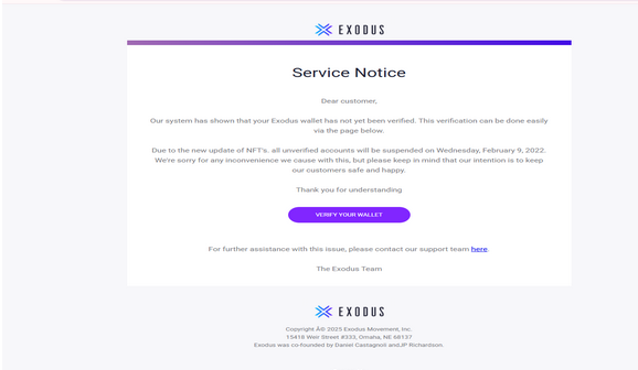Exodus Wallet ️Letter High Quality Send Inbox HTML 2025 ✅