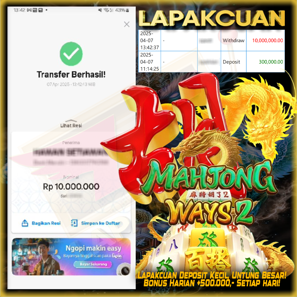 Bukti kemenangan member lapakcuan