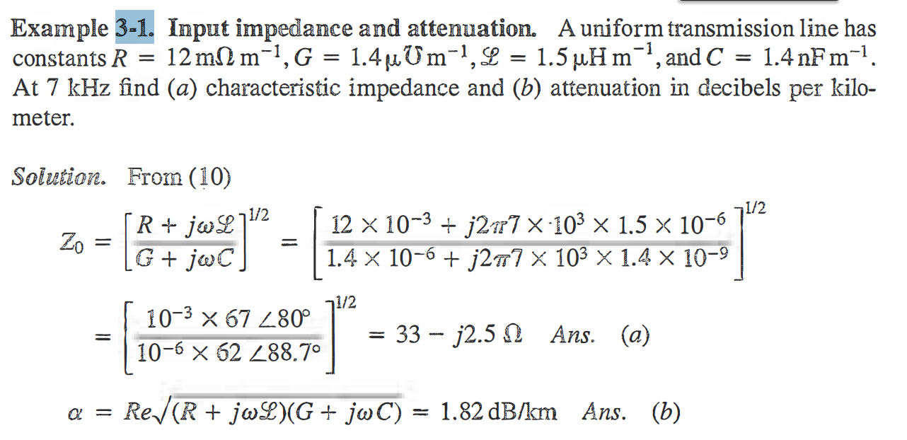Solved Impedance at a distance. For the transmission line of
