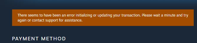 Steam purchase stuck; Can't purchase game on Steam