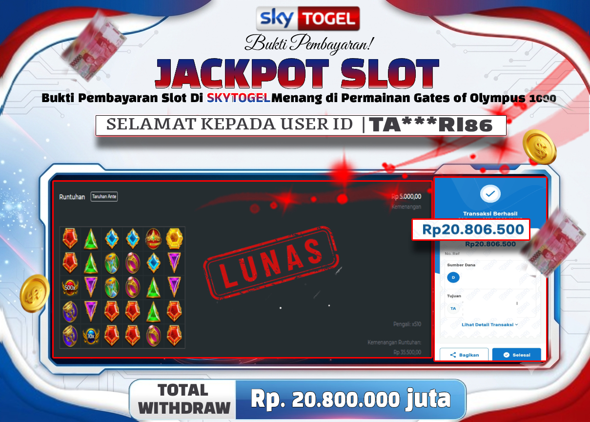 🏆 BUKTI   KEMENANGAN   Gates of Olympus 1000  MEMBER   SKYTOGEL🏆