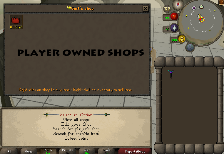 Player owned shops