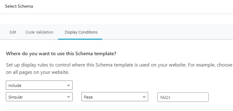FAQ Display Condition