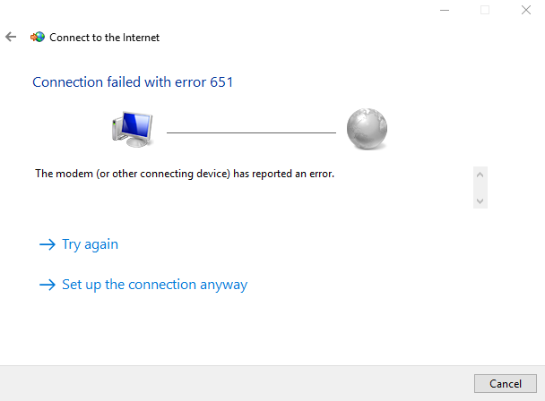 Failed connection error 17. Ошибка 651. модем или другое устройство связи сообщило об ошибке. connection failed. модем или устройство сообщило об ошибке pppoe.