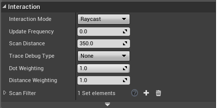 Interaction Handler settings