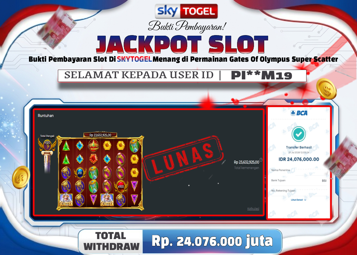 🏆 BUKTI KEMENANGAN Gates Of Olympus Super Scatter MEMBER SKYTOGEL🏆