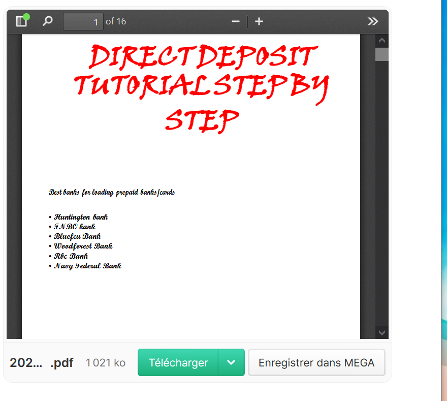 Direct Deposit Tutorials❤️Fresh-Method✔️-High-Quality-PDF-✔️Latest-