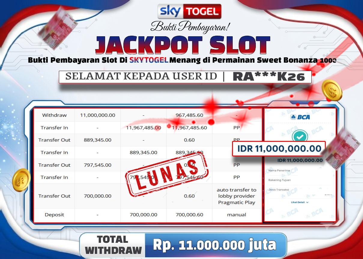 🏆 BUKTI KEMENANGAN Sweet Bonanza 1000  MEMBER SKYTOGEL🏆