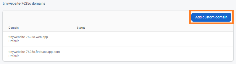 Firebase add custom domain