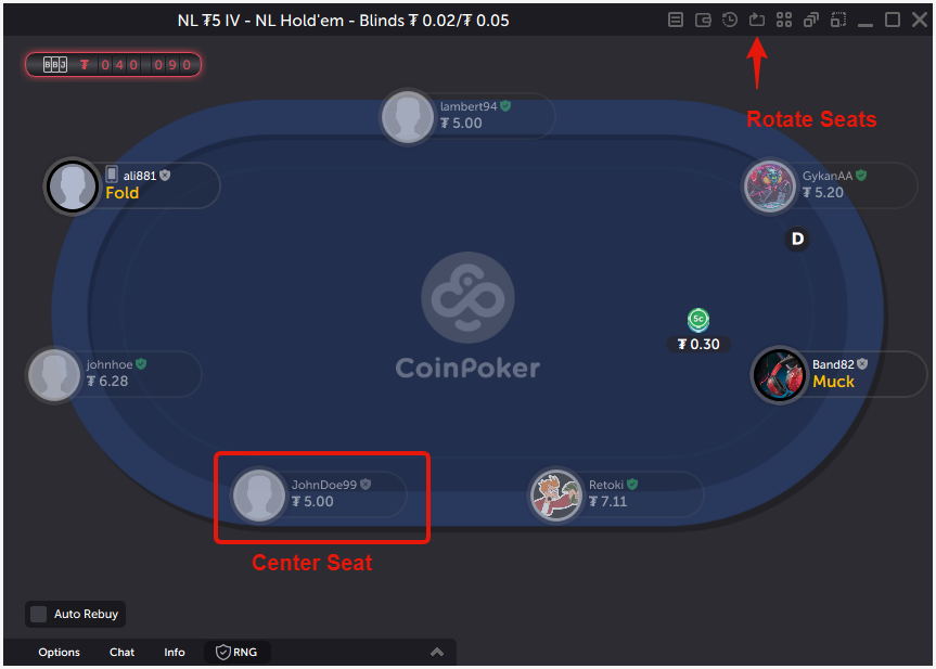 Center Seats CoinPoker