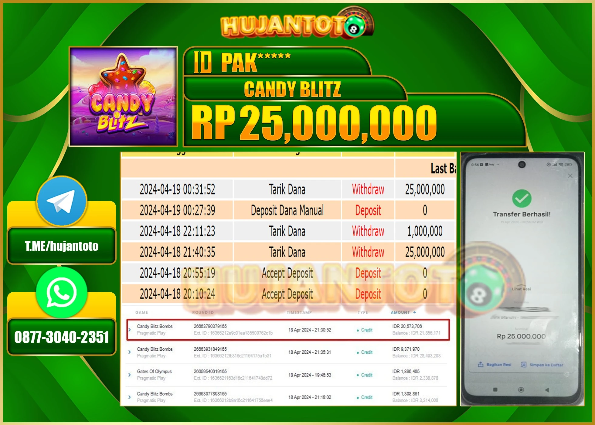 BUKTI JACKPOT BERHASIL TERBAYAR LUNAS