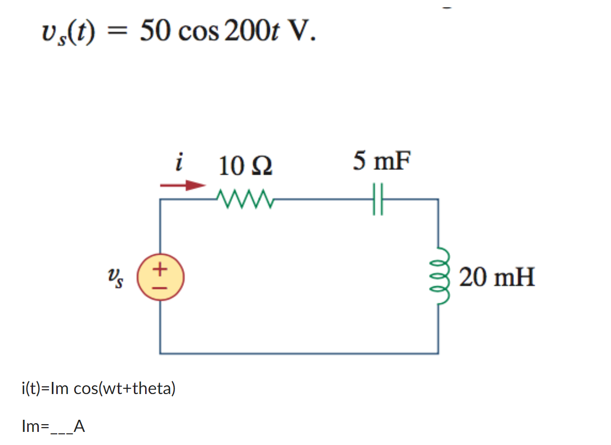 Solved Solve For I What Is Im What Is W What Is Theta Chegg Com