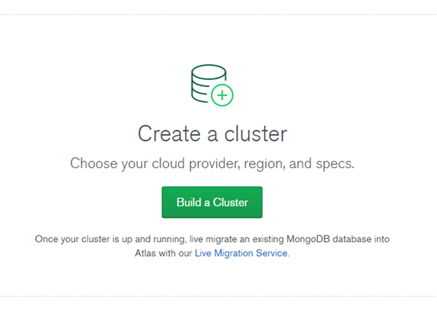 image shows the build cluster button