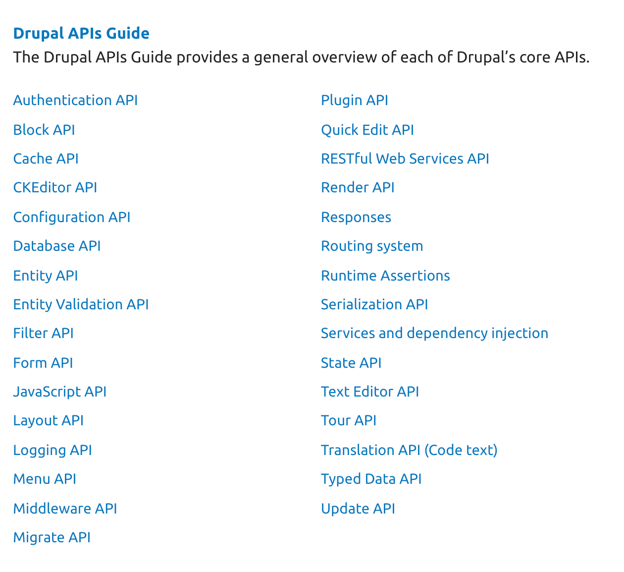 Drupal APIs Guide