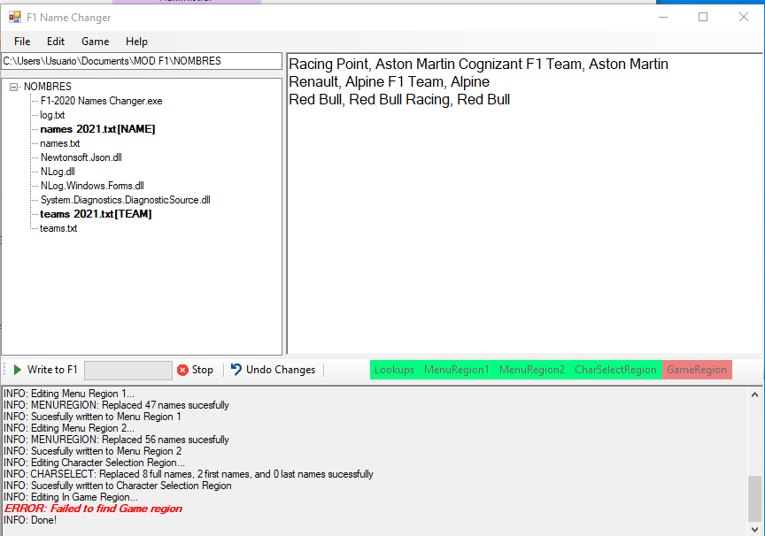 Misc - F1 2020 Names and Teams Changer | OverTake (Formerly RaceDepartment)