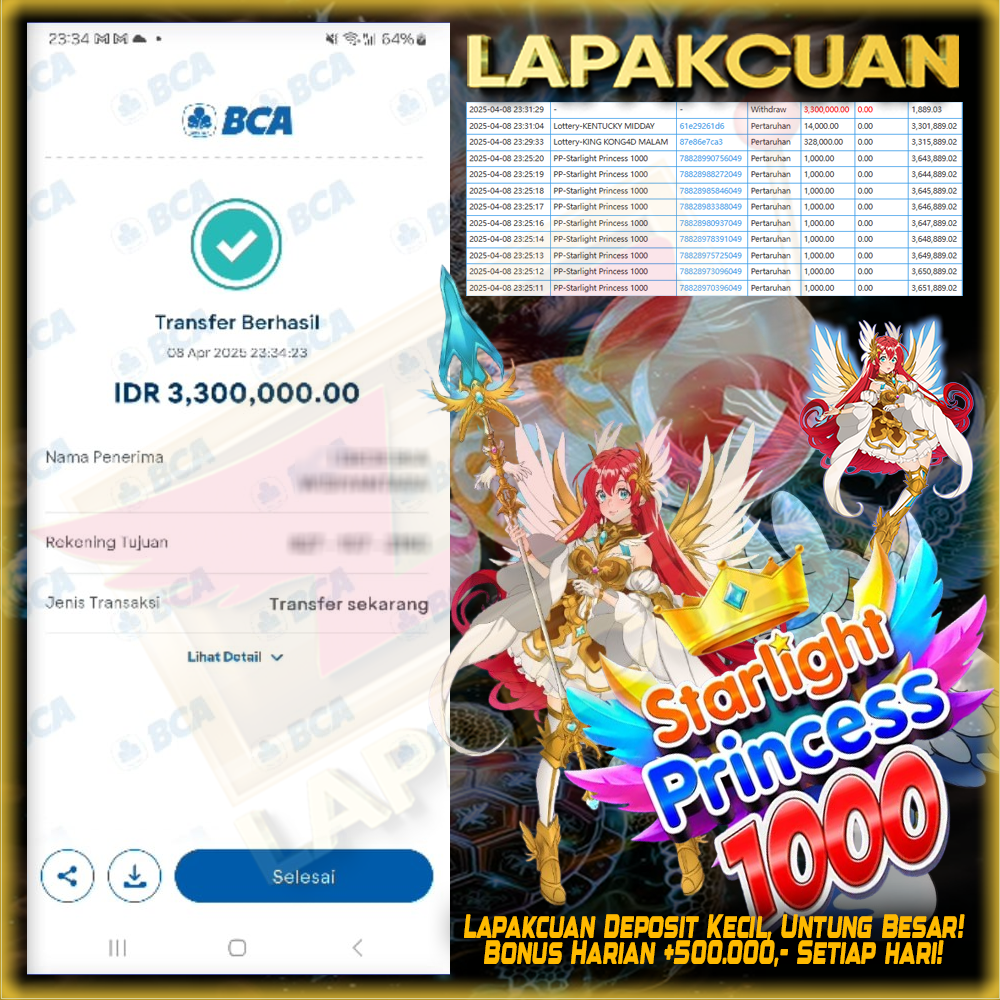 Bukti kemenangan member lapakcuan