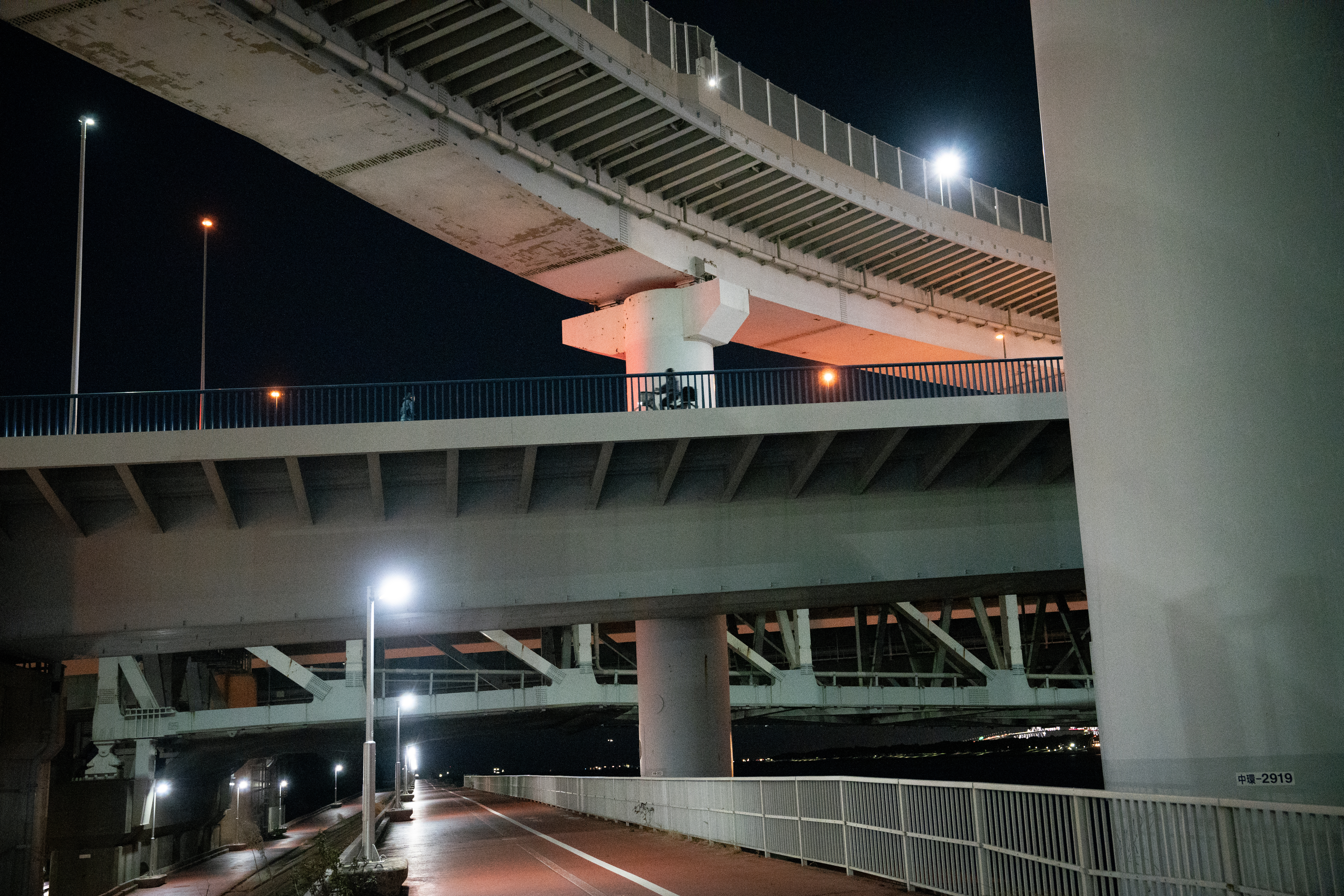 高架を走る自転車。自転車の影がETをほうふつとさせる。