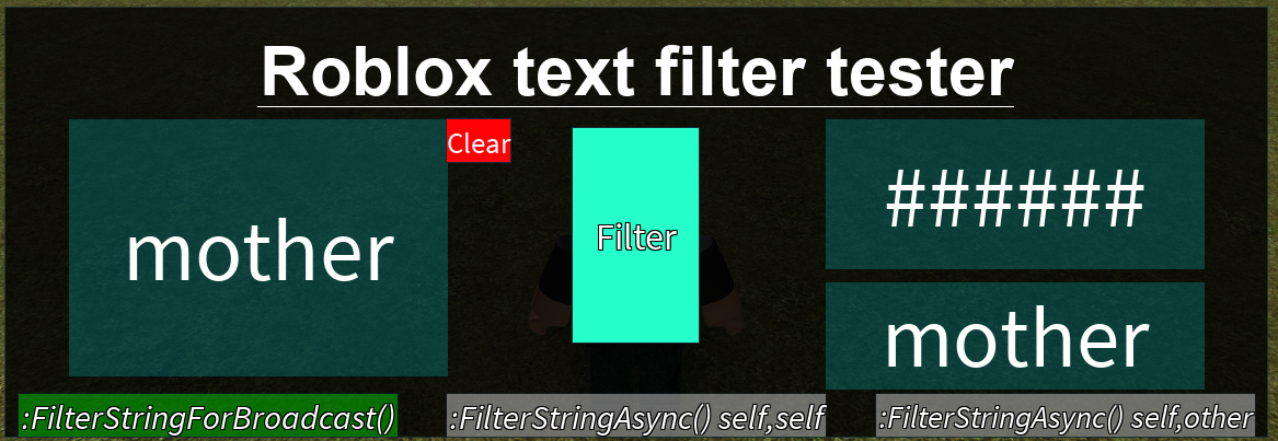 I Made A Roblox Filter Tester The Amount Of Things Filtered Is