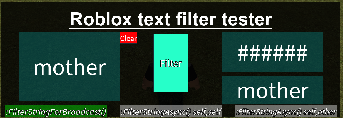 I Made A Roblox Filter Tester The Amount Of Things Filtered Is Insane How Does Roblox Expect Players To Live With This Roblox - roblox studio chat tags