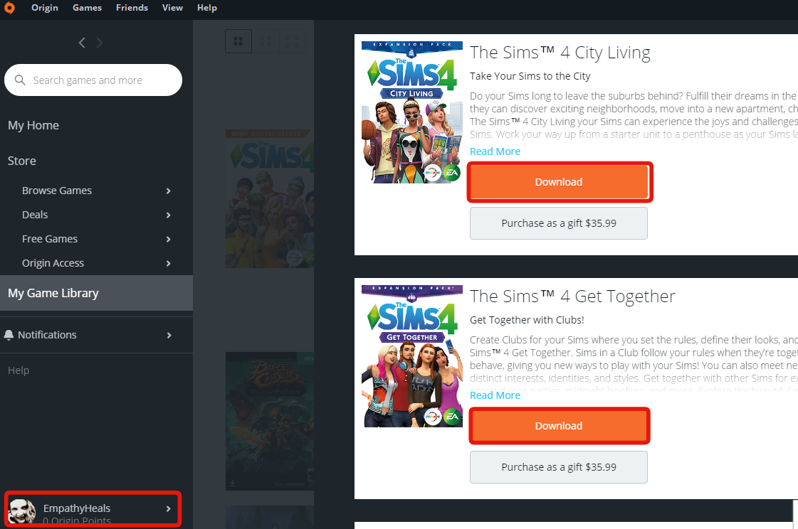origin not showing sims 4 expansions