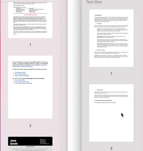 Merging PDF page into new PDF on Mac Preview