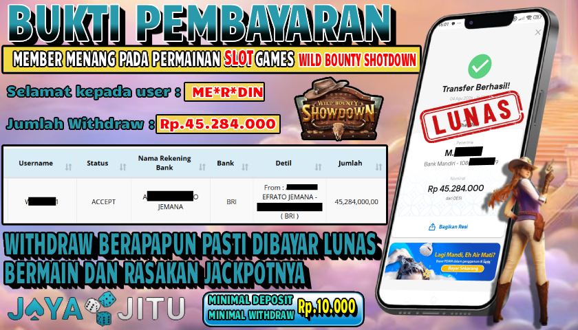🏆 BUKTI KEMENANGAN SLOT WILD BOUNTY SHOWDOWN MEMBER  JAYAJITU🏆