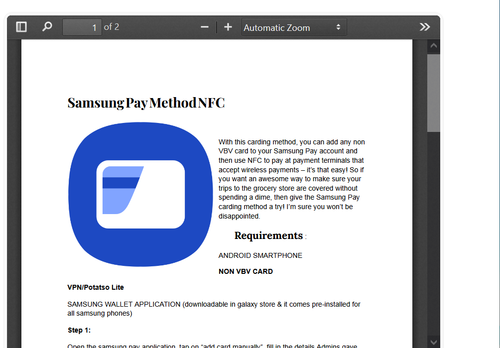 Samsung Pay NFC cashout  9$📌Fresh-Method☑️-High-Quality-PDF-☑️Latest-