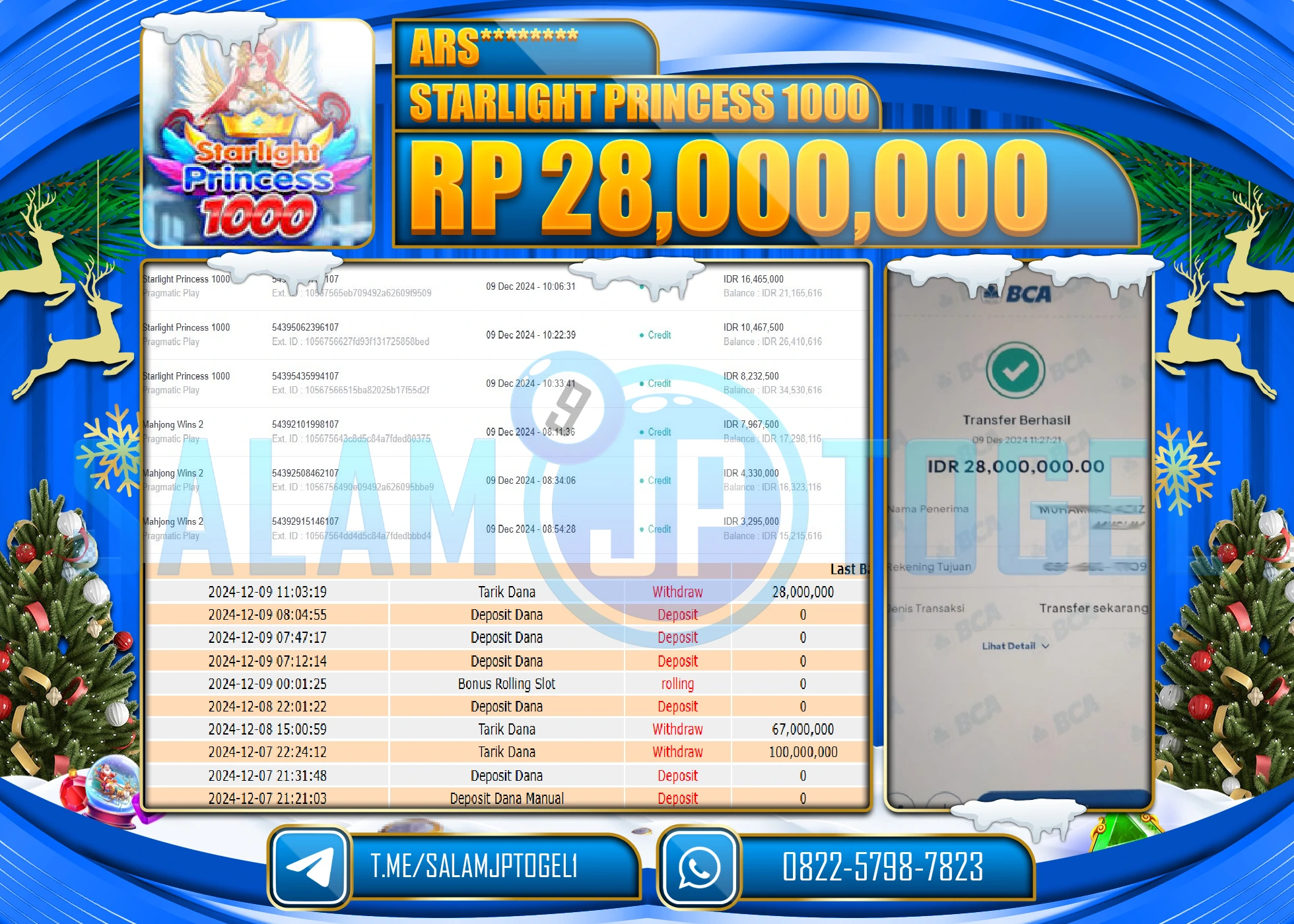 SALAMJPTOGEL MENANG SLOT STRALIGHT PRINCES 1000 Rp.28,000,000 LUNAS
