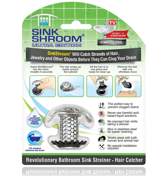 2 Pack - 2.25 Top / 1 Basket- Black Sink Strainer Bathroom Sink, Utility,  Slop, Laundry, RV and Lavatory Sink Drain Strainer Hair Catcher. Stainless