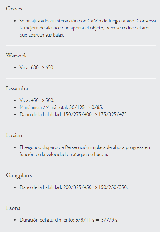Otros cambios a campeones en el parche 9.17 en TFT. Otros cambios a campeones en el parche 9.17 en TFT.