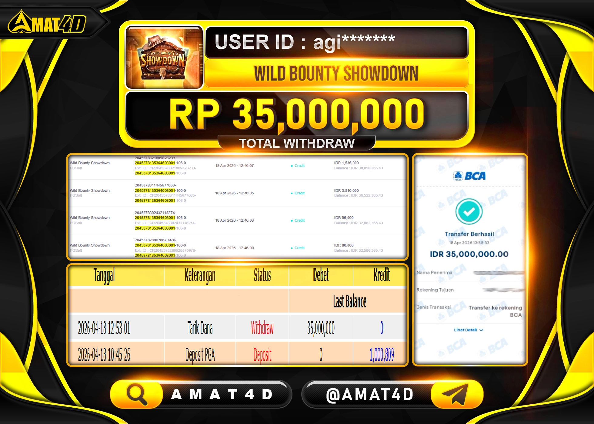 AMAT4D KEMENANGAN MENANG DI WILD BOUNTY SHOWDOWN  Rp.35,000,000 BERHASIL TERBAYAR LUNAS