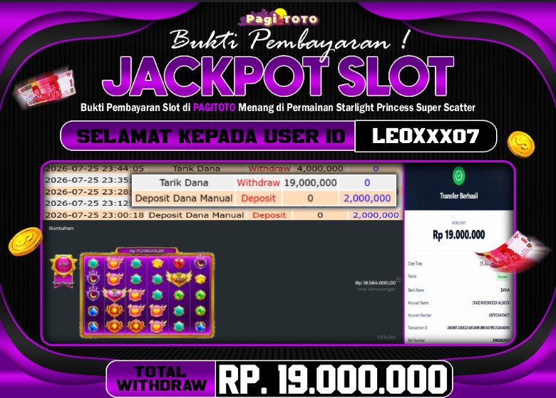 HAPPY JACKPOT MEMBER PAGITOTO SLOT  STARLIGHT PRINCESS SUPER SCATTER  Rp 19.000.000-, - LUNAS