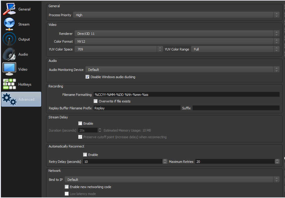 how to reduce stream delay obs studio