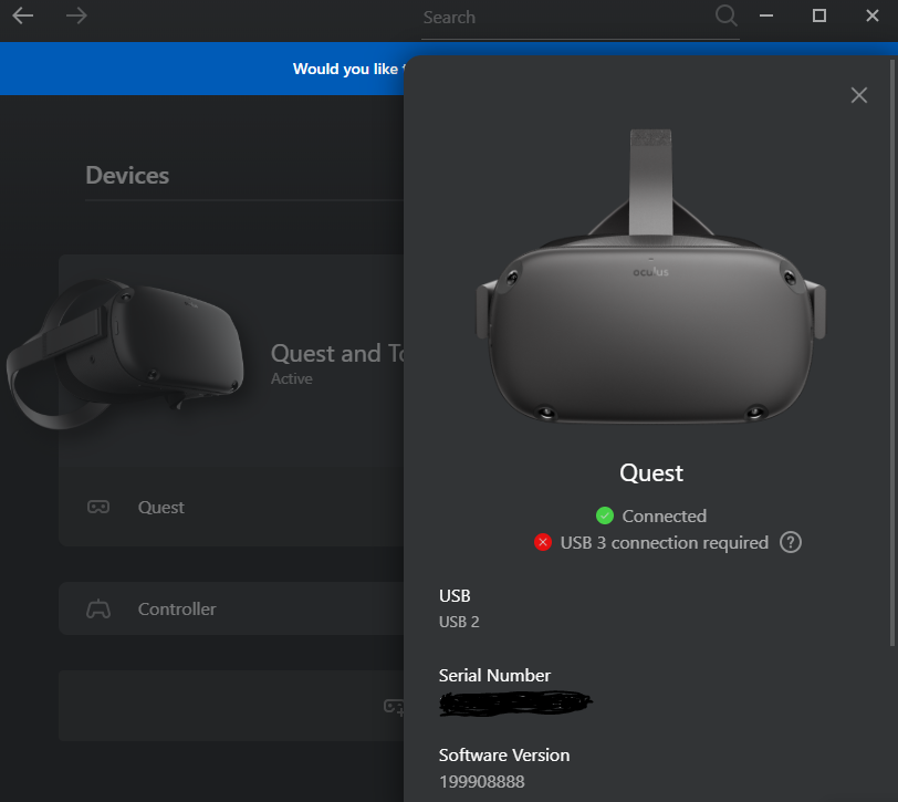 Oculus deals link troubleshooting