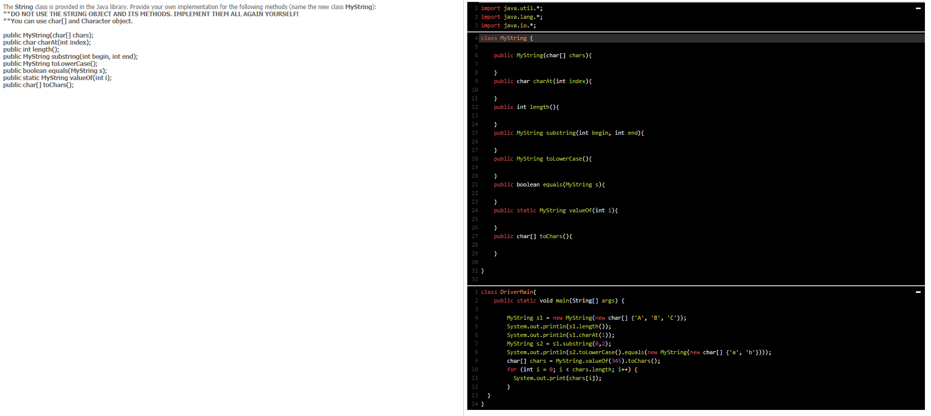 Solved The String dass is provided in the Java library. | Chegg.com